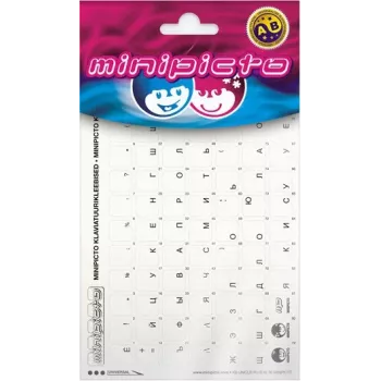 Kolm Lõvi Minipicto Russisch, zwarte symbolen toetsenbordstickers (KB-UNICLR-RU-BLK-G)