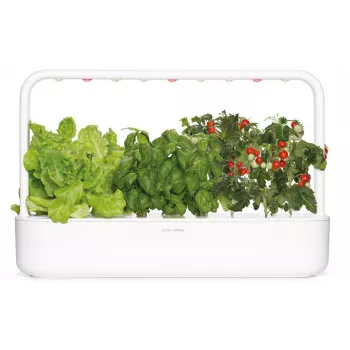 Click & Grow Smart Garden 9 indoor kruiden- & groentetuin met LED-groeilampen, zelfbewatering, 9 plantcapsules, wit