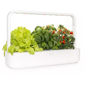Click & Grow Smart Garden 9 indoor kruiden- & groentetuin met LED-groeilampen, zelfbewatering, 9 plantcapsules, wit