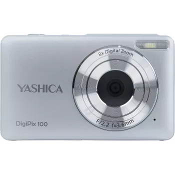 Yashica DigiPix 100 compacte digitale camera, 8 MP, 2,4-inch IPS-scherm, zilver (YAS-DG100PP-SV)