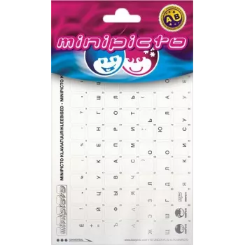 Kolm Lõvi Minipicto Russisch, zwarte symbolen toetsenbordstickers (KB-UNICLR-RU-BLK)