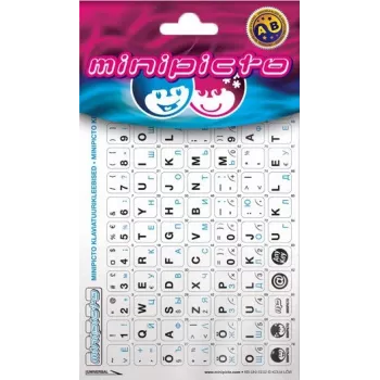 Kolm Lõvi Minipicto Ests/Russisch, toetsenbordstickers (KB-UNI-EE02-WHT-BLUE)