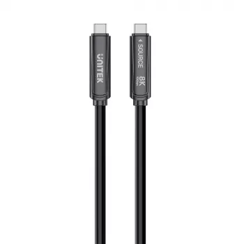 UNITEK USB-C actieve optische kabel 10m 10Gbps PD60W 8K@30Hz zwart