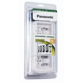 Panasonic BQ-CC15E/1B Smart & Quick Ni-MH acculader voor AA & AAA, 4 vakken, individuele kanalen, AC 100-240V