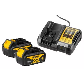 DEWALT DCB1104 18V XR 4A oplader met 2x 4.0Ah Li-ion-accu's set