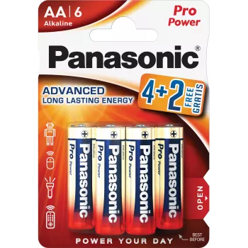 Panasonic Alkaline Power AA-batterijen LR6PPG/6BP 4+2 gratis pak (6 stuks)