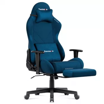 Huzaro Force 5.7 blauwe ergonomische gaming-stoel - PU-leer, verstelbare armleuningen, verstelbare rugleuning, lenden- en nekkuussen