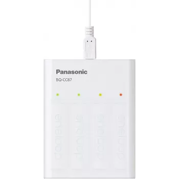 Panasonic eneloop BQ-CC87USB oplader met 4 x 1900 mAh accu's (K-KJ87MCC40USB)