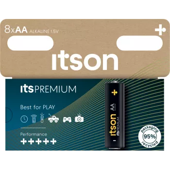 ITSON LR6IPR/8HH Alkaline AA-batterijen, 8-pack, 1,5 V, lange levensduur, kwikvrij