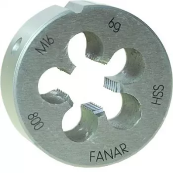 FANAR DIE M20x1 HSS800F rond snijijzer, metrisch M20 x 1,0 mm, snelsnijstaal, rechtsdraaiend, 6g