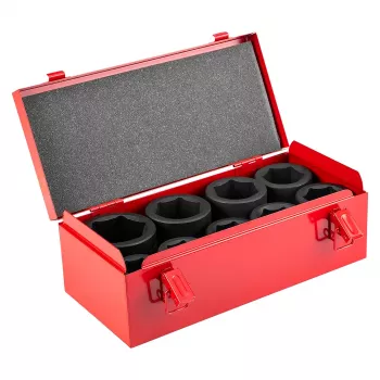 NEO TOOLS 1-inch Slagschroevendraaier-dopsleutelset, 9-delig, 27-50 mm, Cr-Mo, DIN 3121