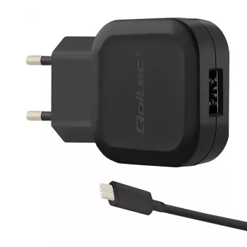 Qoltec 12W 5V 2.4A USB + USB-C wandlader