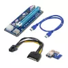 Qoltec Riser PCI-E ver. 007C USB 3.0 PCIe x1 naar x16 extender met 60cm kabel, 4 solid capacitors, 6-pin/SATA/Molex-voeding, LED-indicator