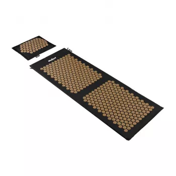 REBEL RBA-6013-GL ECO acupressuurmat met kussen, 130x50 cm, XXL, gouden spikes
