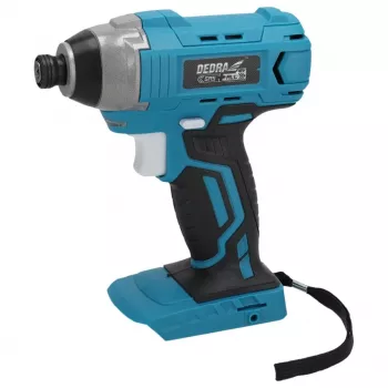 DEDRA DED7045 18V borstelloze accu-slagschroevendraaier met 170 Nm max. koppel, 1/4 inch zeskantopname, 3-standige elektronische regeling, LED-licht, riemclip en softgrip-handgreep – alleen apparaat