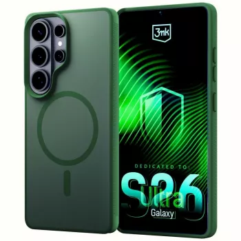 3MK Smoke MagCase voor Samsung Galaxy S26 Ultra - groene doorschijnende MagSafe-achterkant hoes met schokdemping