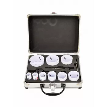 AWTOOLS bimetaal gatenzaagset 19-64 mm, 13-delig, Black Line, metalen koffer