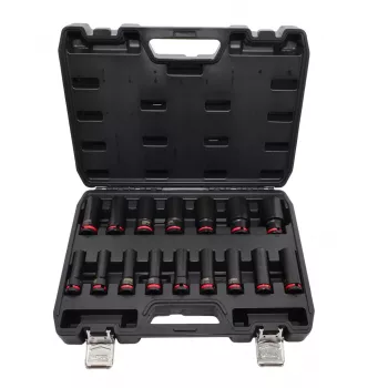 AWTOOLS Black Line Slagdoppenset 1/2, 16 st., 10-32 mm, lang