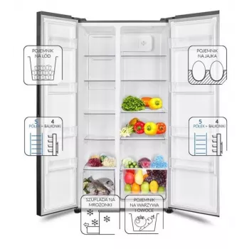 MPM Total No Frost MPM-439-SBS-15/ND side-by-side koelkast, RVS, 177 cm hoogte