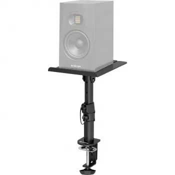 MOZOS MSK10 studio-monitorstandaard paar – in hoogte verstelbare luidsprekerstandaards van staal met ontkoppelingspads, bodemspikes & kabelmanagement, 800–1300 mm, 20 kg belasting per standaard, zwart