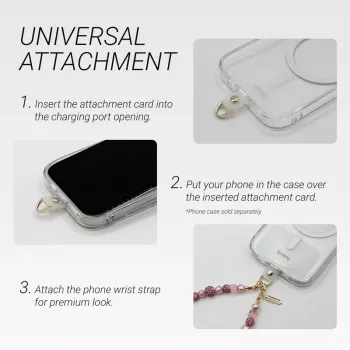 Crong Phone Charm Lanyard Rode Boog – Universele anti-verlies polsband voor smartphones
