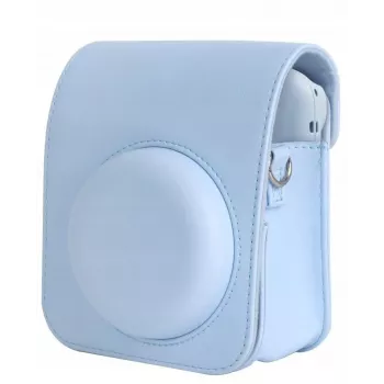 LOVEINSTANT blauwe PU-lederen cameratas met draagriem voor Fujifilm Instax Mini 12