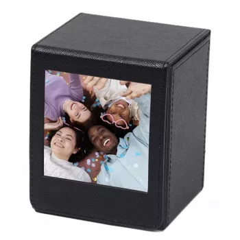 LOVEINSTANT Foto-opbergbox voor Fujifilm Instax Square - Zwart met kijkvenster, voor 100 foto's