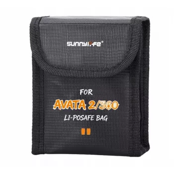 SUNNYLIFE Brandveilige batterijbeschermhoes voor DJI Avata 2 - plaats voor 2 accu's, zwart
