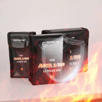 SUNNYLIFE Brandveilige batterijbeschermhoes voor DJI Avata 2 - plaats voor 2 accu's, zwart