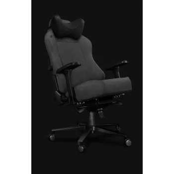 Yumisu 2054 stoffen gamingstoel grijs/zwart, 150 kg, 2D-armleuningen, kantelbaar 90-150°