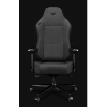 Yumisu 2054 stoffen gamingstoel grijs/zwart, 150 kg, 2D-armleuningen, kantelbaar 90-150°