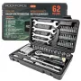 ROCKFORCE 1/4 inch aandrijving 62-delige chroom-vanadium dopsleutel- en bitset