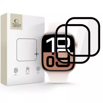 Tech-Protect Glass Flex+ Displaybeschermfolie voor Apple Watch 42mm (2-pack, Zwart)