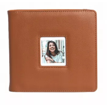 LOVEINSTANT fotoalbum voor Polaroid Go, 36 bladen, 288 foto's, bruin PU-leer