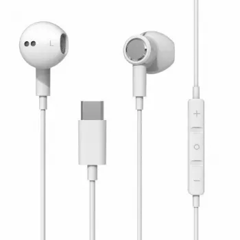 Beline USB-C in-ear-koptelefoon met microfoon en afstandsbediening, wit
