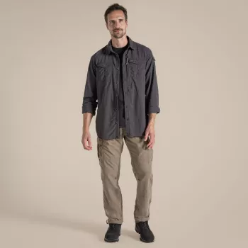 Craghoppers NosiLife Adventure langemouw overhemd III - Black Pepper, M