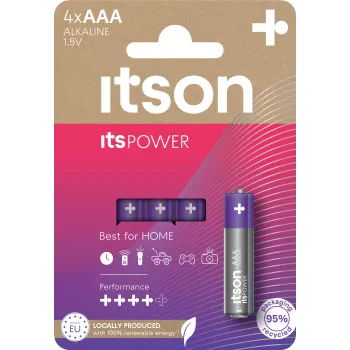ITSON LR03IPO/4CP alkaline AAA-batterijen, 1,5 V, 4-pack blister