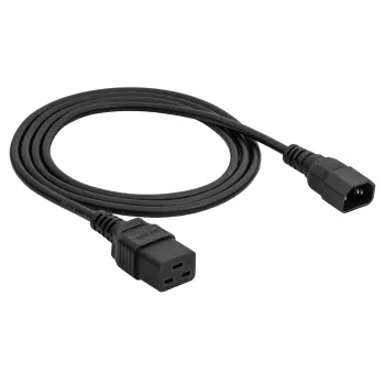 Akyga AK-UP-02 server-verlengkabel IEC C14 naar IEC C19, 3 x 1 mm², 1,8 m, zwart