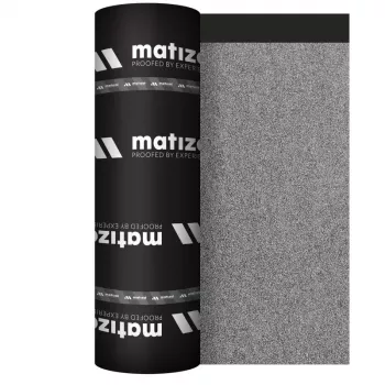 BASE V onderlaag dakleer S3.0 S-F 10m2 - SBS-gemodificeerde bitumen-lasbaan, glasvezelversterkt, met zand bestrooid, 3mm, 1m x 10m rol, zwart/grijs