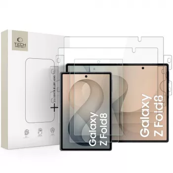 TECH-PROTECT Easy Set Fit+ 4-in-1-beschermset voor Samsung Galaxy Z Fold 8 – transparant (folie & glas)