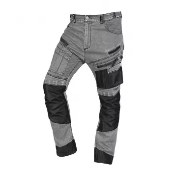 NEO TOOLS Denim werkbroek met Oxford-verstevigingen, grijs, maat XXL (81-360-2-XXL)