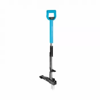 CELLFAST C.IDEAL onkruidsteker 95 cm stand-up handmatige onkruidverwijderaar met 3-klauwsysteem van gehard staal en voetpedaal-uitworp, ergonomische D-greep, groen/zwart