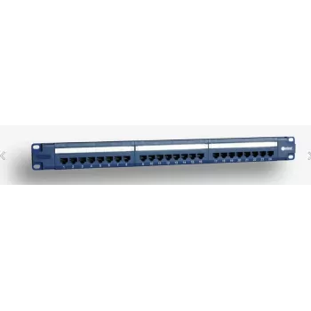 EMITERNET 19 inch 24-poorts Cat.6 UTP patchpaneel met kabelmanagement, blauw, PoE