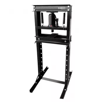 NEO TOOLS 20 ton hydraulische werkplaats pers, H-frame, handmatig, verstelbare tafel, rood/zwart