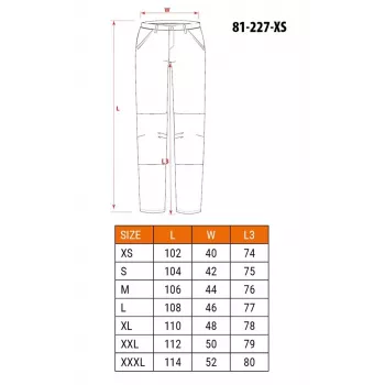 NEO TOOLS PREMIUM werkbroek, 100% katoen ripstop, 9 zakken, kniebeschermzakken, grijs, maat XS
