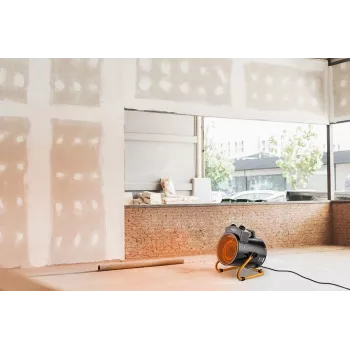 NEO TOOLS 90-068 industriële elektrische heteluchtkachel 3 kW, 2 verwarmingsstanden, IPX4 spatwaterbescherming, instelbare thermostaat, draagbaar