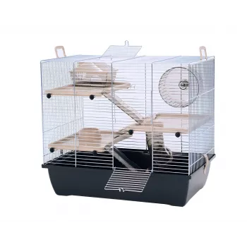 INZ INTER-ZOO Pinky 3 zink zwarte knaagdierkooi 500x330x455 mm
