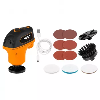 NEO TOOLS 04-604 mini all-in-one polijstmachine 4V Li-Ion USB-C roterende gereedschapsset