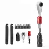 ROCKBROS fiets noodreparatieset - 16-in-1 multitool, minipomp, bandenlichters, plakkers, zwart