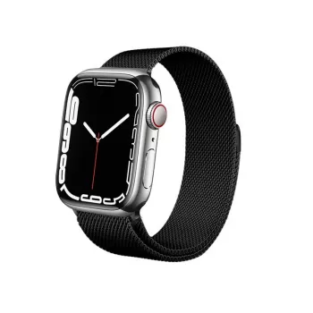 Crong Milano Steel - roestvrijstalen band voor Apple Watch 44/45/46/49 mm (zwart)